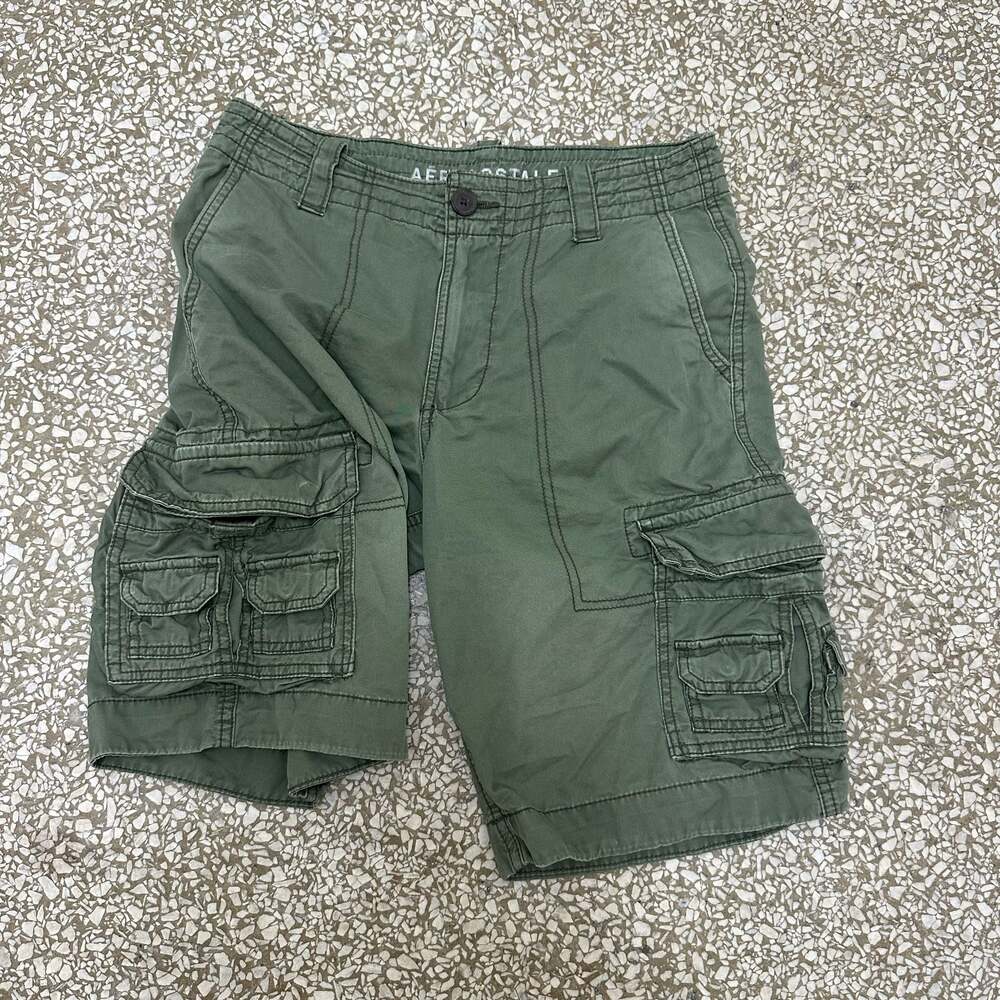 Vintage Y2K Aeropostale Olive Green Cargo Shorts Men’s 30 Utility Grunge